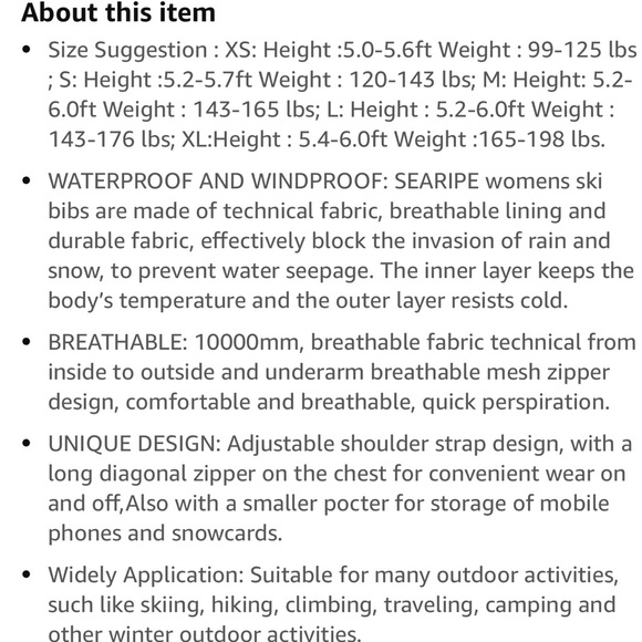 Winter Snow Bibs Overalls - Picture 2 of 3